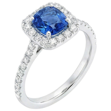 Afbeelding in Gallery-weergave laden, Sri Lanka Saffier Diamanten Ring Goud Wit 14K 3.35 Karaat
