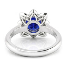 Afbeelding in Gallery-weergave laden, Sri Lanka Saffier &amp; Diamanten Trouwring 2.50 Karaat Wit Goud 14K
