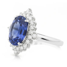 Afbeelding in Gallery-weergave laden, Sri Lanka Kleur Saffier Ovaal IGI GECERTIFICEERDE Diamanten Ring 8.51 Karaat Edelsteen Sieraden
