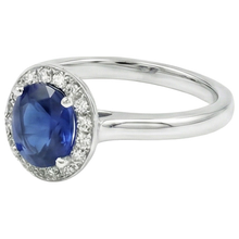 Afbeelding in Gallery-weergave laden, echte round saffier 2.90karaat ring close-up detail
