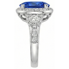 Afbeelding in Gallery-weergave laden, Sri Lanka blauwe saffier Natuurlijke echte diamanten ( niet in een laboratorium gekweekt ) ring 5,33 karaat wit goud 14K nieuw
