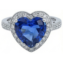 Afbeelding in Gallery-weergave laden, Sri Lanka Blauwe Saffier uit de aarde gewonnen Diamanten Ring Witgoud 4.5 Ct
