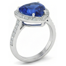 Afbeelding in Gallery-weergave laden, Sri Lanka Blauwe Saffier uit de aarde gewonnen Diamanten Ring Witgoud 4.5 Ct
