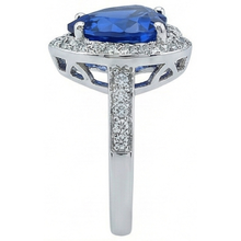 Afbeelding in Gallery-weergave laden, Sri Lanka Blauwe Saffier uit de aarde gewonnen Diamanten Ring Witgoud 4.5 Ct
