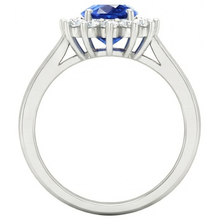 Afbeelding in Gallery-weergave laden, Sri Lanka blauwe saffier Natuurlijke echte diamanten ( niet in een laboratorium gekweekt ) verlovingsring 2.60 ct witgoud 14k
