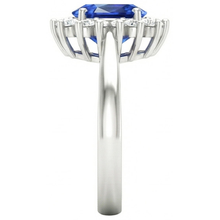 Afbeelding in Gallery-weergave laden, Sri Lanka blauwe saffier Natuurlijke echte diamanten ( niet in een laboratorium gekweekt ) verlovingsring 2.60 ct witgoud 14k
