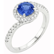 Afbeelding in Gallery-weergave laden, Sri Lanka Blauwe Saffier Natuurlijke uit de aarde gewonnen Diamanten Witgoud 14K Ring 5.60 Karaat
