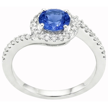Afbeelding in Gallery-weergave laden, Sri Lanka Blauwe Saffier Natuurlijke uit de aarde gewonnen Diamanten Witgoud 14K Ring 5.60 Karaat
