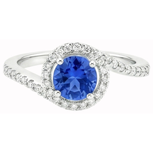 Afbeelding in Gallery-weergave laden, Sri Lanka Blauwe Saffier Natuurlijke uit de aarde gewonnen Diamanten Witgoud 14K Ring 5.60 Karaat
