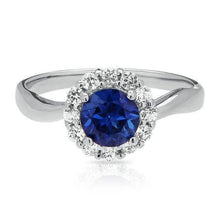 Afbeelding in Gallery-weergave laden, Sri Lanka saffier diamanten ring wit goud 14K 2.5 ct. - harrychadent.nl
