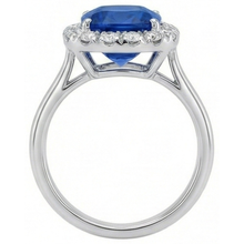 Afbeelding in Gallery-weergave laden, Sri Lanka saffier Natuurlijke echte diamanten ( niet in een laboratorium gekweekt ) tanden set 3.80 Ct Trouwring Witgoud
