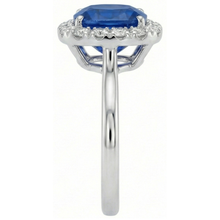 Afbeelding in Gallery-weergave laden, Sri Lanka saffier Natuurlijke echte diamanten ( niet in een laboratorium gekweekt ) tanden set 3.80 Ct Trouwring Witgoud
