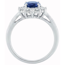Afbeelding in Gallery-weergave laden, Sri Lanka saffier en Natuurlijke echte diamanten ( niet in een laboratorium gekweekt ) ronde geslepen ring 3.80 ct witgoud
