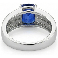 Afbeelding in Gallery-weergave laden, echte round saffier 3.50karaat ring profielweergave
