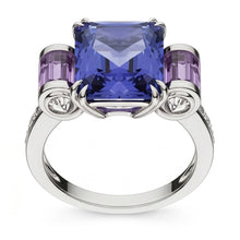 Afbeelding in Gallery-weergave laden, Sri Lanka Kleur Saffier Amethist En IGI GECERTIFICEERDE Diamanten 8 Karaat Ring 14K Sieraden
