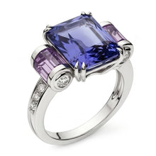 Afbeelding in Gallery-weergave laden, Sri Lanka Kleur Saffier Amethist En IGI GECERTIFICEERDE Diamanten 8 Karaat Ring 14K Sieraden
