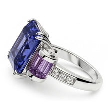 Afbeelding in Gallery-weergave laden, Sri Lanka Kleur Saffier Amethist En IGI GECERTIFICEERDE Diamanten 8 Karaat Ring 14K Sieraden
