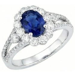 Echte Saffier Ring 2.05 Karaat