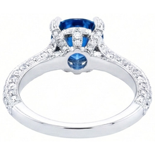 Afbeelding in Gallery-weergave laden, echte round saffier 4.50karaat ring op wit
