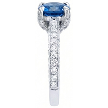Afbeelding in Gallery-weergave laden, echte round saffier 4.50karaat ring profielweergave

