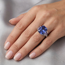 Afbeelding in Gallery-weergave laden, Sri Lanka Kleur Saffier Amethist En IGI GECERTIFICEERDE Diamanten 8 Karaat Ring 14K Sieraden
