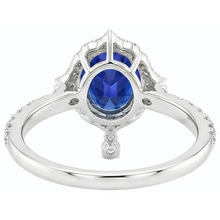 Afbeelding in Gallery-weergave laden, echte pear saffier 6karaat ring close-up detail
