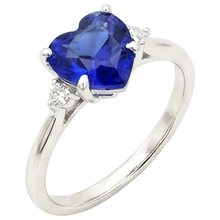 Afbeelding in Gallery-weergave laden, echte heart saffier 2karaat ring vooraanzicht
