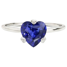 Afbeelding in Gallery-weergave laden, echte heart saffier 2karaat ring zijaanzicht
