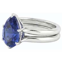 Afbeelding in Gallery-weergave laden, echte pear saffier 2karaat ring profielweergave
