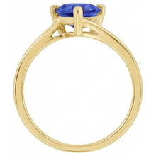 Afbeelding in Gallery-weergave laden, Srilanka Sapphire Solitaire Trillion-vormige ring 1 karaat geel goud
