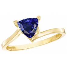 Afbeelding in Gallery-weergave laden, Srilanka Sapphire Solitaire Trillion-vormige ring 1 karaat geel goud
