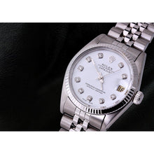 Afbeelding in Gallery-weergave laden, Ss Jubilee-armband Diamanten wijzerplaat Gecanneleerde lunette Rolex Date Just Watch
