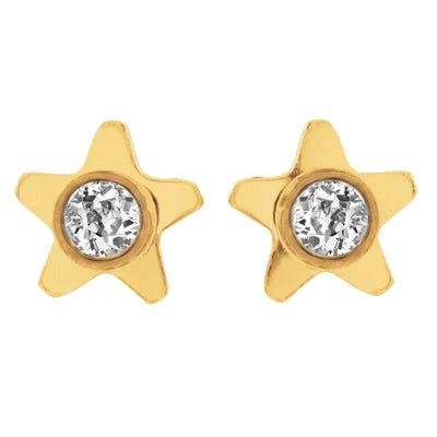 Star Style Echt Diamond Stud Oorbellen Old Miner 2 karaat geel goud 14K