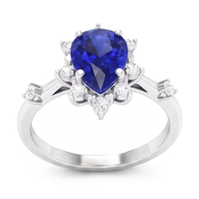 Afbeelding in Gallery-weergave laden, Ster Korenbloem Saffier Gekleurde Steen Ring 1,50 karaat – 14K
