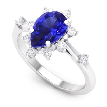 Afbeelding in Gallery-weergave laden, Ster Korenbloem Saffier Gekleurde Steen Ring 1,50 karaat – 14K
