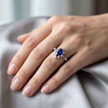 Afbeelding in Gallery-weergave laden, Ster Korenbloem Saffier Gekleurde Steen Ring 1,50 karaat – 14K
