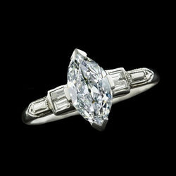 Stokbrood oud Geslepen Marquise Echt Diamanten ring 5 Stenen Sieraden 4,75 Karaat