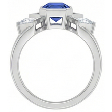 Afbeelding in Gallery-weergave laden, Stralende 3 Stenen Edelsteen Ring 2.50 Karaat Bar Set Baguette Diamanten
