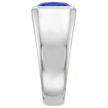 Afbeelding in Gallery-weergave laden, Stralende Solitaire Herenring Gouden Ceylon Saffier Dikke Schacht 1 Karaat
