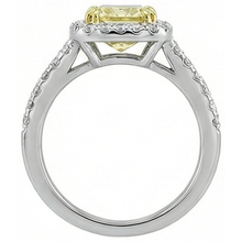 Afbeelding in Gallery-weergave laden, Stralende geslepen gele saffier edelsteen ring wit goud Natuurlijke echte diamant ( niet in het laboratorium gekweekt ) 2,5 ct.

