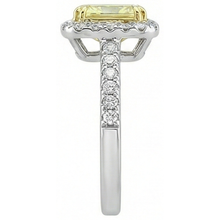 Afbeelding in Gallery-weergave laden, Stralende geslepen gele saffier edelsteen ring wit goud Natuurlijke echte diamant ( niet in het laboratorium gekweekt ) 2,5 ct.
