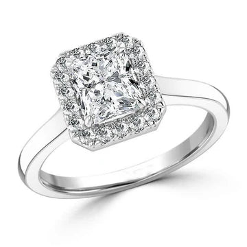 Stralende Echt Diamanten Halo Ring 3,60 Ct 14K Witgoud