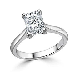 Radiant geslepen 2.75 Ct Solitaire Natuurlijke uit de aarde gewonnen Diamanten Jubileumring Witgoud 14K