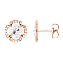Afbeelding in Gallery-weergave laden, Diamant Oorbellen 5,50 karaat 14K Rosé Goud – vooraanzicht
