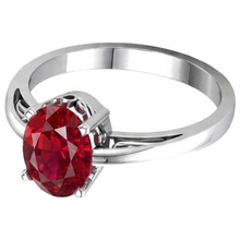 Afbeelding in Gallery-weergave laden, echte oval robijn 2.00karaat ring zijaanzicht
