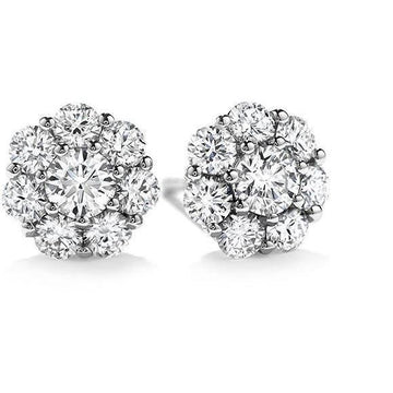 Tandenset Briljant Geslepen 4,80 Ct. Echt Diamanten Studs Halo Oorbellen 14K Wg