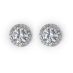 Prong Gezet Sprankelend 4.40 Karaat Natuurlijk uit de aarde gewonnen Diamanten Dames Oorknoppen Halo Oorbellen WG
