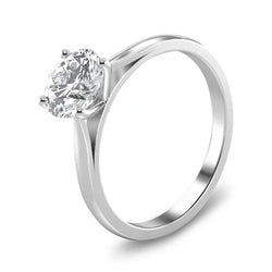 Tandenset Sprankelende Ronde 2,25 Ct Echt Diamanten Jubileum Solitaire Ring