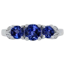 Afbeelding in Gallery-weergave laden, Tanzaniet AAA ronde Natuurlijke echte diamant ( niet in het laboratorium gekweekt ) 2,75 karaats ring edelsteen sieraden
