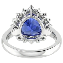Afbeelding in Gallery-weergave laden, echte round tanzaniet 3.50karaat ring met diamantaccenten
